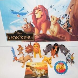 The Lion King Movie Figure Set of 12, with Bonus Sticker and Ring!